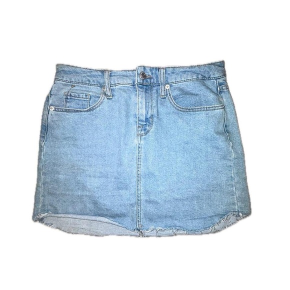 Distressed High waisted Jean Skirt - Picture 1 of 6